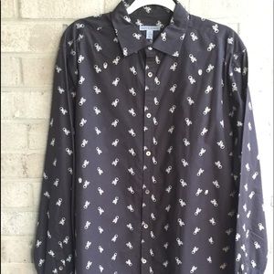 Martin Gordon embroidered skull button down
